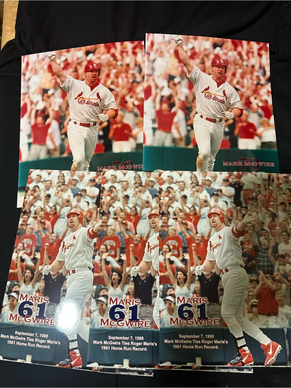Mark McGwire Baseball 5 photo Set - Cardinals Red & White 8x10